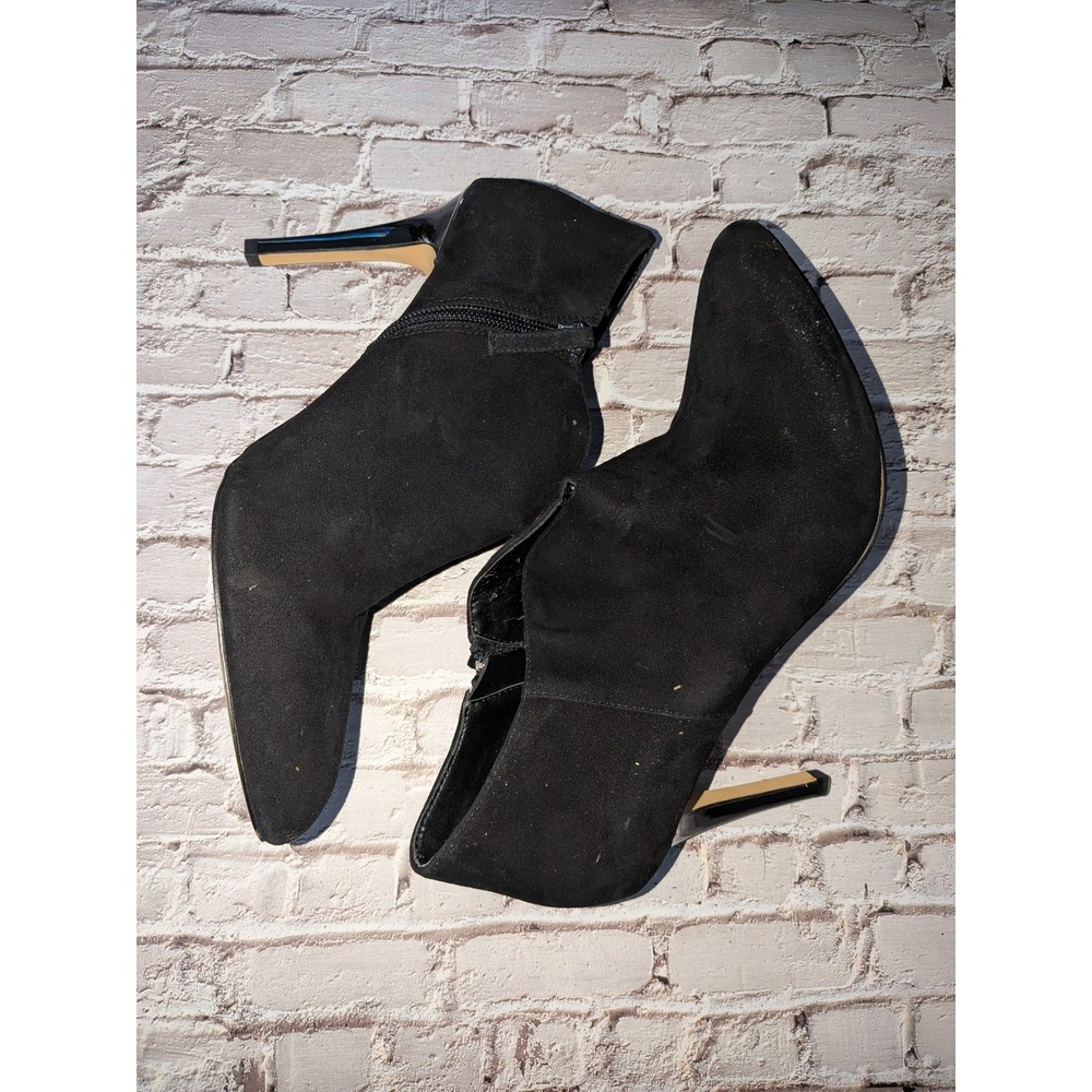 White House Black Market Mila Black Suede Pointed Toe Stiletto Booties 9.5M